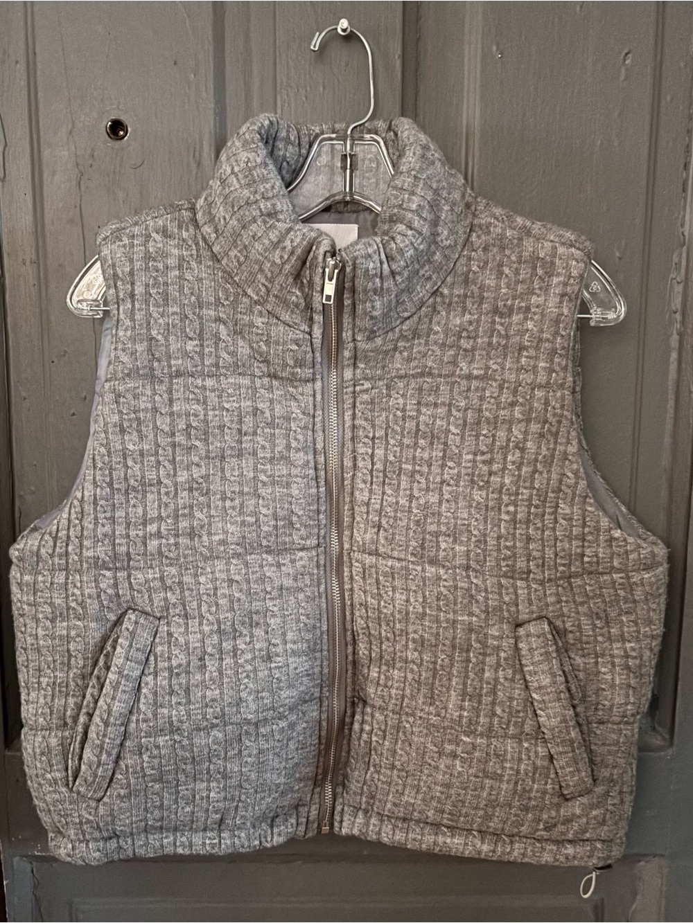 Le Lis Quilted Gray Puffer Vest